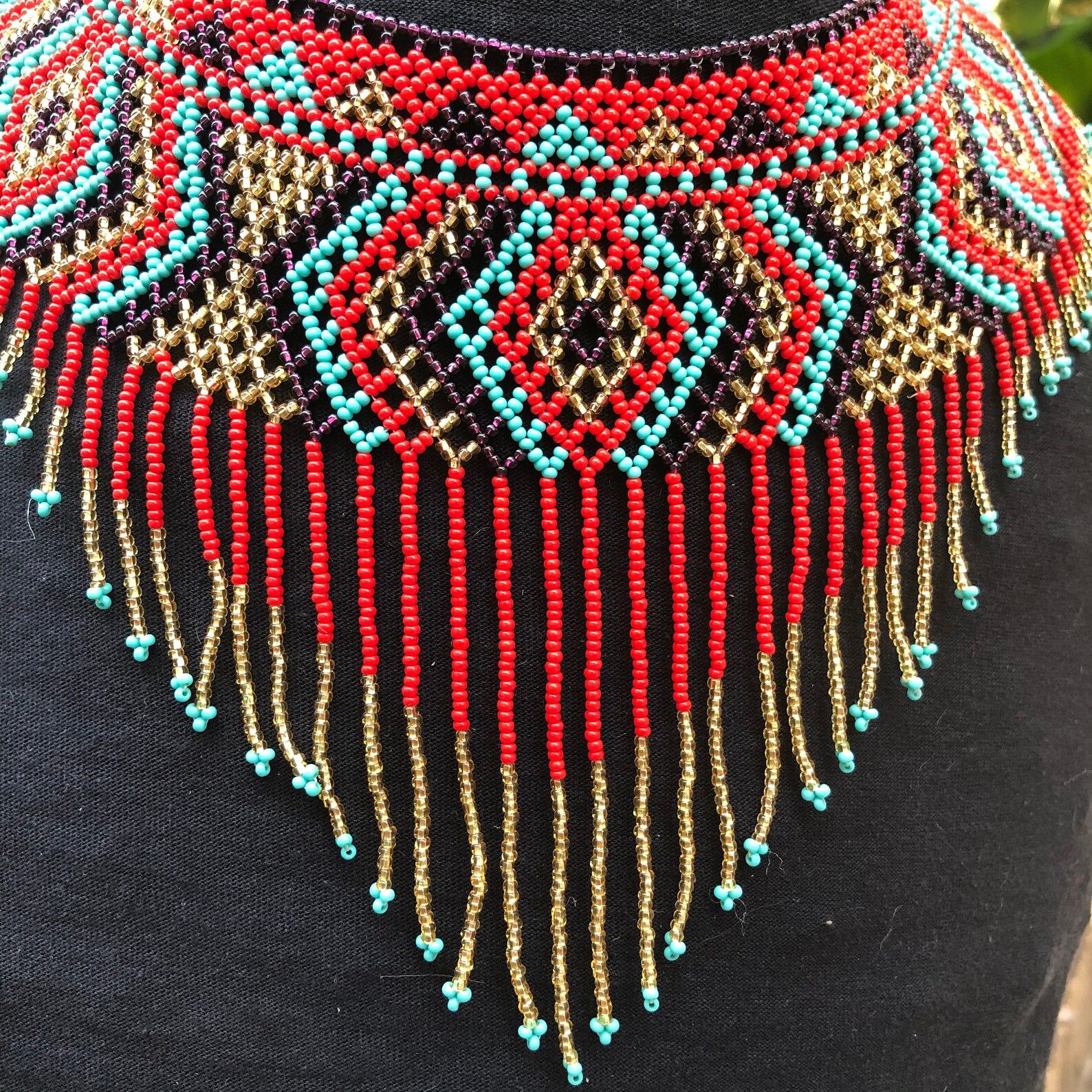 Mexican Handmade Necklace, Beaded Necklace, Huichol Handmade Mexican Necklace. Etsy Hong Kong