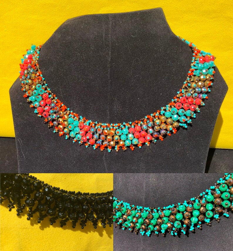 Mexican handmade necklace beaded necklace Huichol handmade Etsy