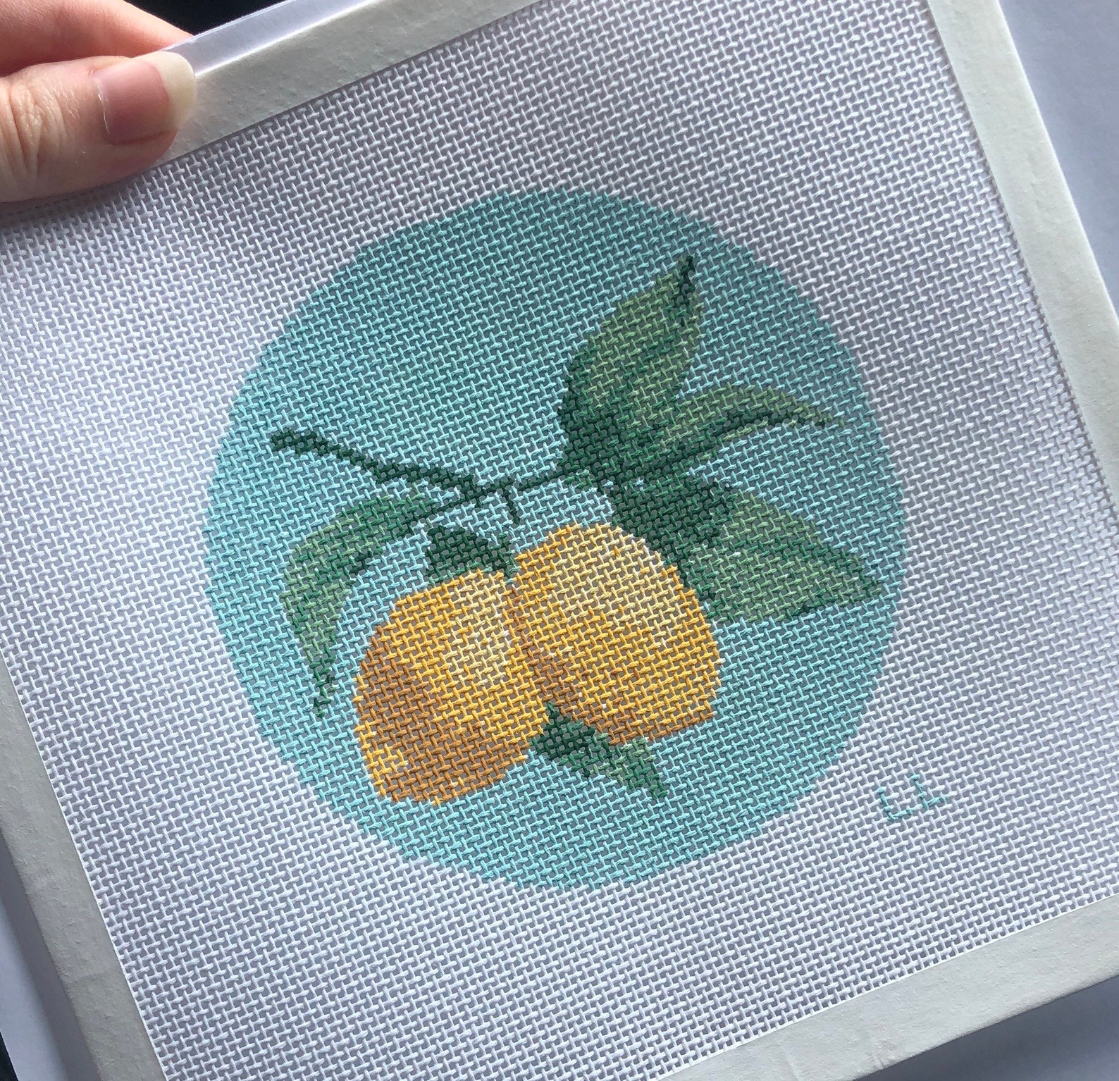 Lemon Ornament Needlepoint Canvas Etsy