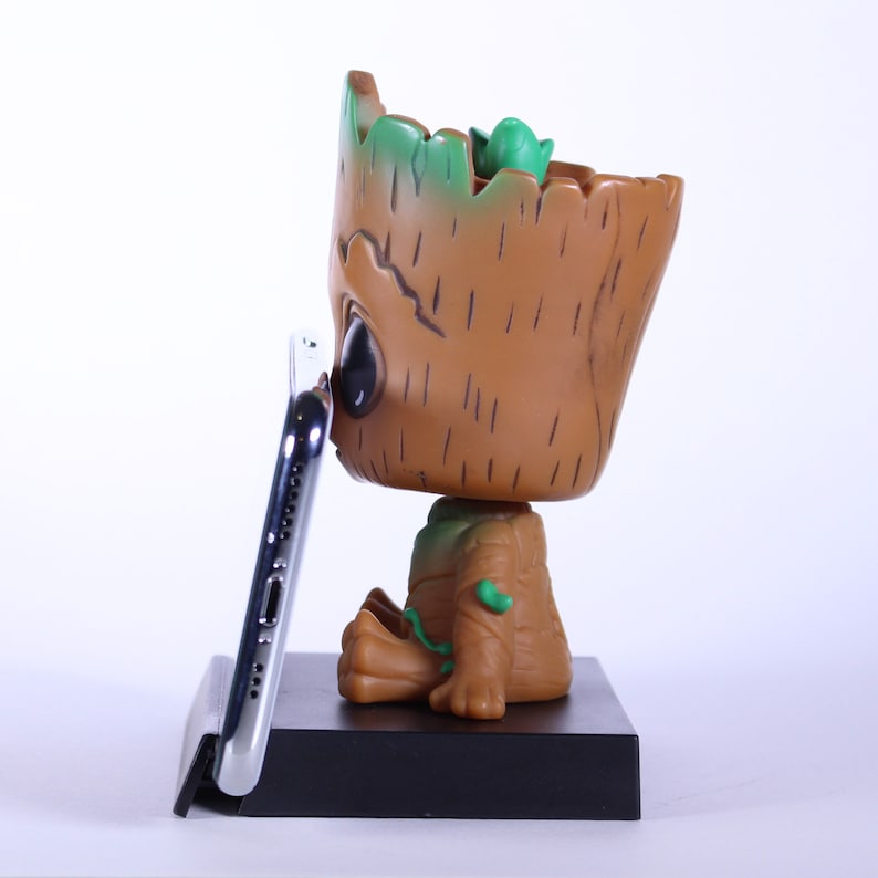 Groot Phone Holder Bobble Head Guardians of the galaxy Desk Etsy