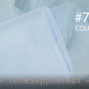 Baby Blue tulle, Light Blue soft tulle fabric, Luxury Blue tulle by the roll Color #79