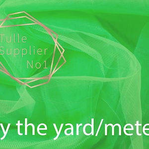 Neon Green Tulle Fabric by the Yard, Color #60 Neon Green Tulle, Luxury Soft Green Tulle by the Meter, High Quality Green Neon Tulle Wide