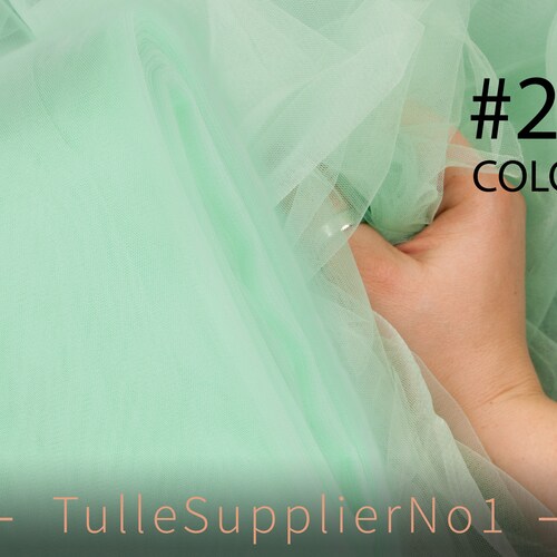 Pale Green tulle COLOR shops #24, Light Green tulle fabric by the bolt