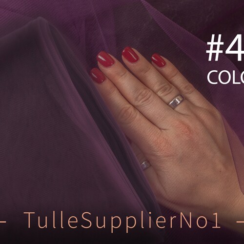 Dusty Purple tulle fabric, Dark purple tulle by the roll COLOR #44, Soft shops 3m wide tulle bolt