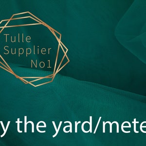 Teal Tulle Fabric by the Yard, Color #35 Teal Tulle, Soft Dark Aqua Blue Tulle by the Meter, Wide High Quality Teal Tulle, Luxury Teal Tulle
