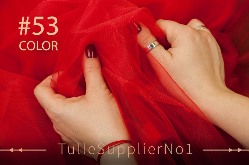 Lux red tulle fabric soft 3m wide tulle by the bolt COLOR #53