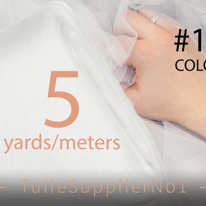 White Tulle Fabric High Quality Soft Tulle Fabric 118&quot; Wide Bridal Tulle Color #1