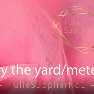 Bright Pink Tulle Fabric by the Yard, Color #12 Pink Tulle, Soft Tulle by the Meter, High Quality Bubble Gum Pink Tulle Fabric 118&quot; Wide