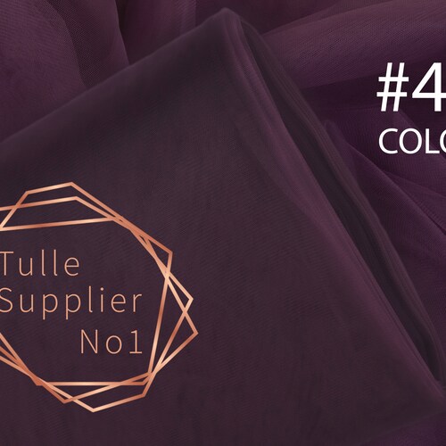 Dusty Purple tulle fabric, Dark purple tulle by the roll COLOR #44, Soft shops 3m wide tulle bolt