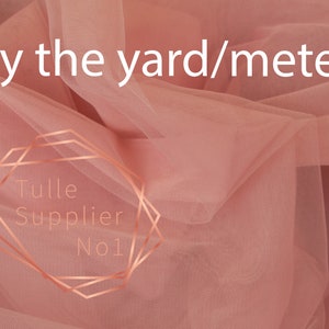 Dusty Pink Tulle Fabric by the Yard, Color #9 Dusty Pink Tulle, Soft Blush Tulle by the Meter, High Quality Soft Dusty Pink Tulle 118&quot; Wide
