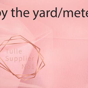 Pale Baby Pink Tulle Fabric by the Yard, Color #10 Pale Pink Tulle, Soft Tulle by Meter, High Quality Soft Pale Baby Pink Tulle 118&quot; Wide