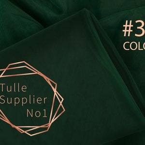 Hunter Green Tulle COLOR #36, Dark Green soft Tulle fabric 3m wide by the bolt