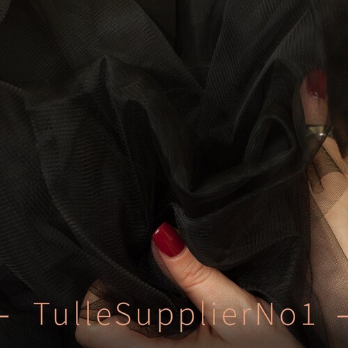 Popular Black tulle fabric 3m wide, soft tulle by the roll, COLOR #52