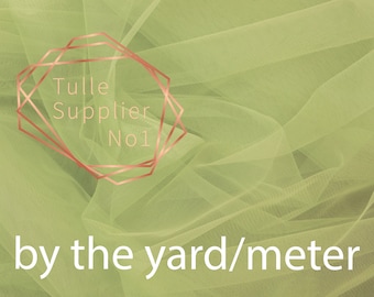 Pistachio Green Tulle Fabric by the Yard, Color #31 Pistachio Tulle, Soft Pistachio Green Tulle by the Meter, Wide High Quality Green Tulle