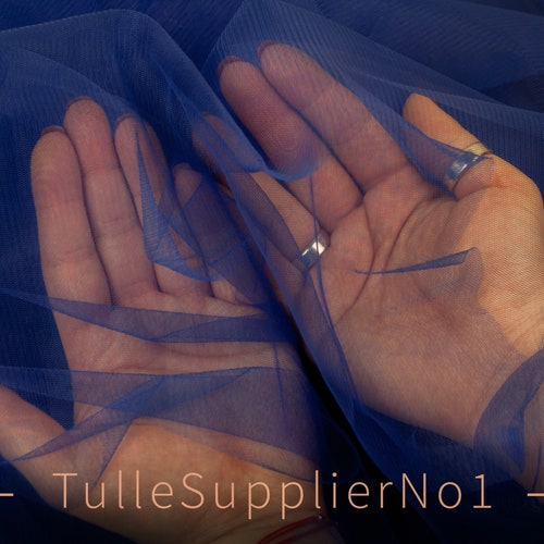 Navy Blue tulle fabric, Blue tulle COLOR #38, Dark Blue soft tulle shops bolt