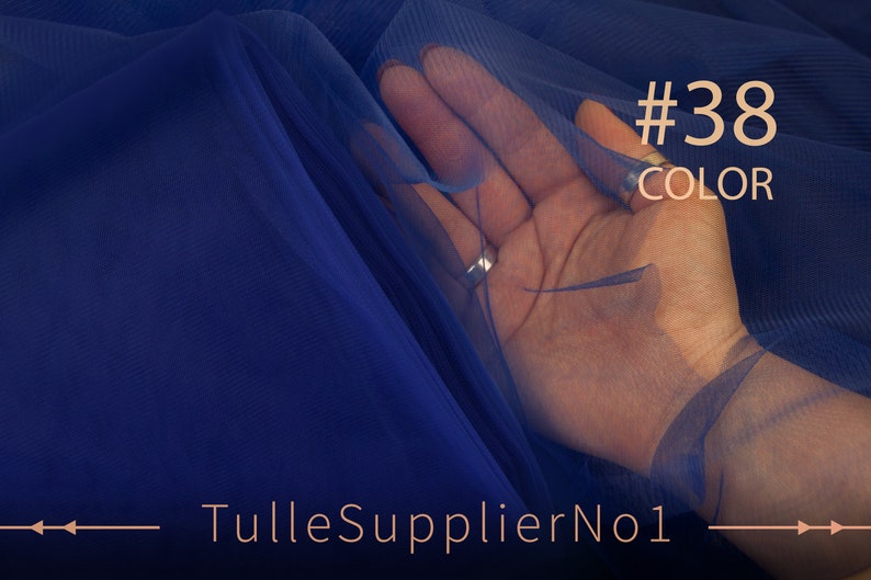 Navy Blue tulle fabric, Blue tulle COLOR #38, Dark Blue soft tulle shops bolt