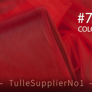 Dark Red tulle fabric, soft red tulle the roll COLOR #70, Dark red tulle by the bolt