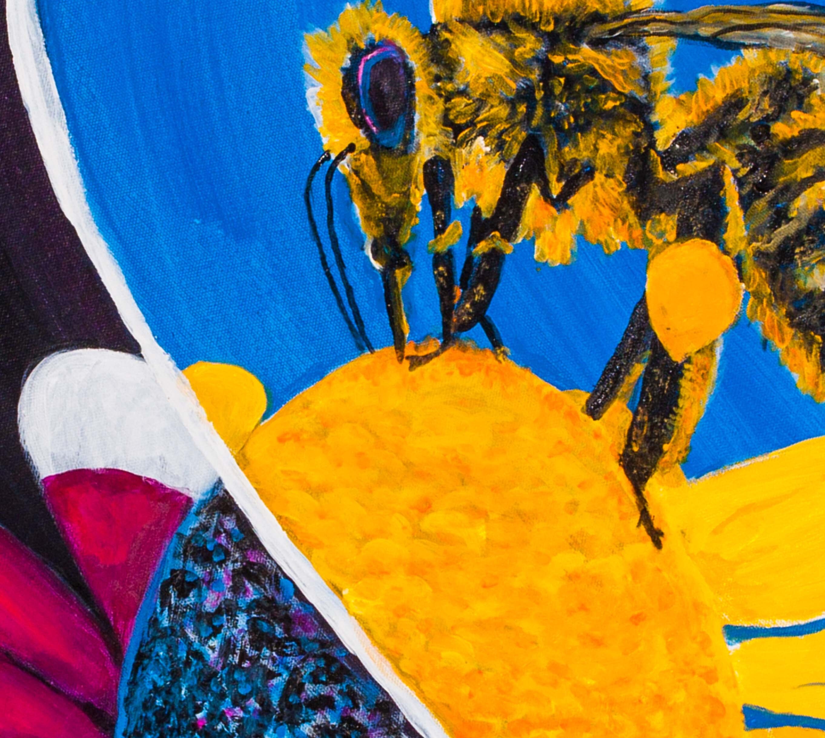 UV BEE, Original Acrylic on Canvas Painting by Jeff Brown - Etsy