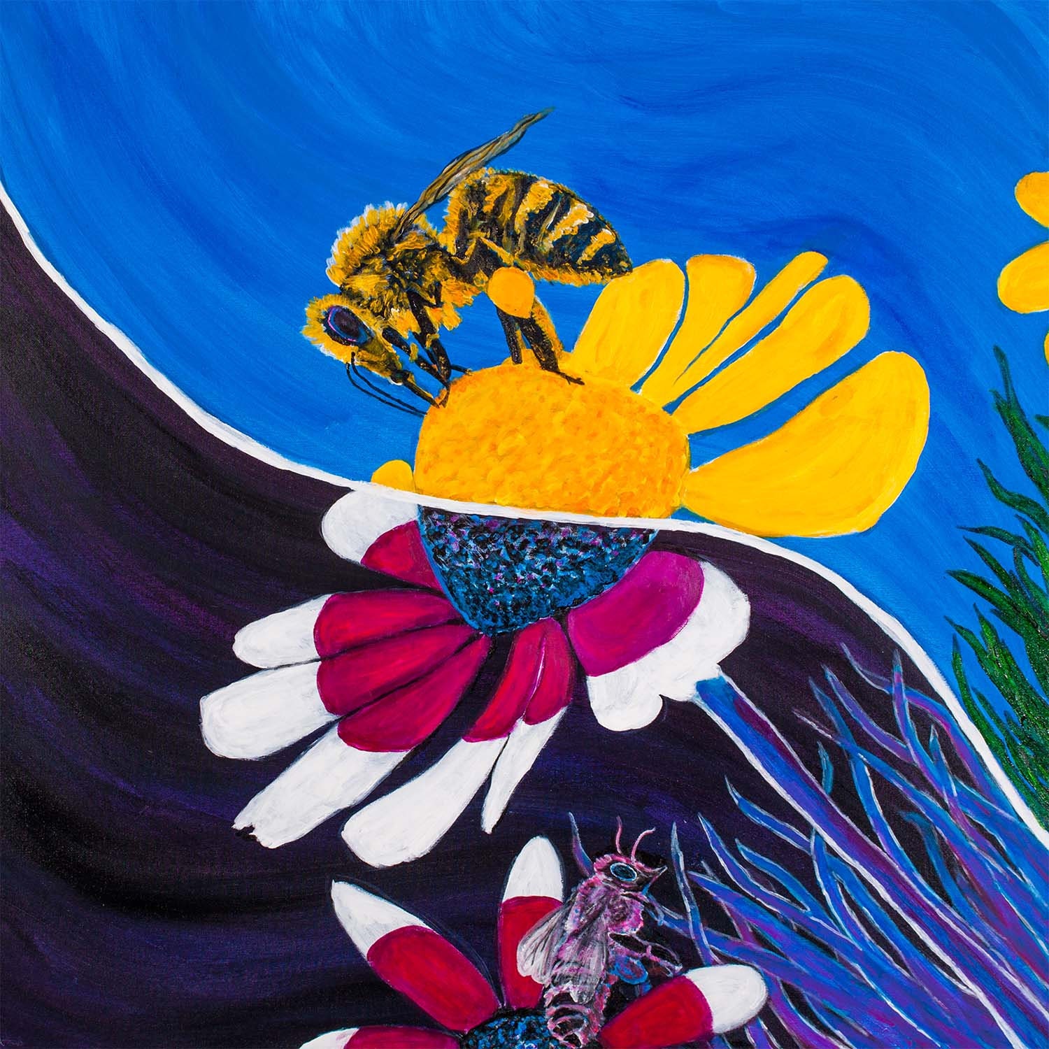 UV BEE, Original Acrylic on Canvas Painting by Jeff Brown - Etsy