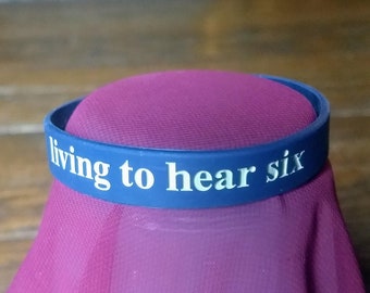 Living To Hear Six rubber band bracelet with inside embossed