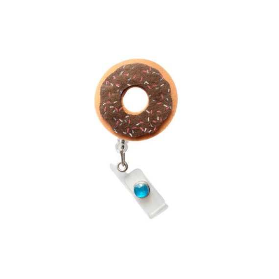 Chocolate Frosted Donut Badge Reel, Retractable Badge Reel Holder, Nurse  Gift, RN BSN Teacher Gift, Sprinkles, National Donut Day 