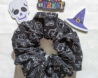 Spooky Scrunchie / Halloween / Spooky / Calabaza / Fantasma / Elástico para el cabello / Accesorios para el cabello / Suave para el cabello / Hecho a mano / Regalos /