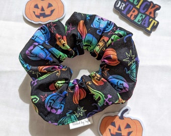 Spiced Pumpkin Scrunchie | Halloween | Spooky | Pumpkin | Ghost | Hair Elastic | Hair Accessories | Gentle on Hair | Handmade | Gifts |