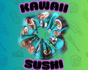 Kawaii Sushi Scrunchie | Handgemachte Baumwolle Haargummi