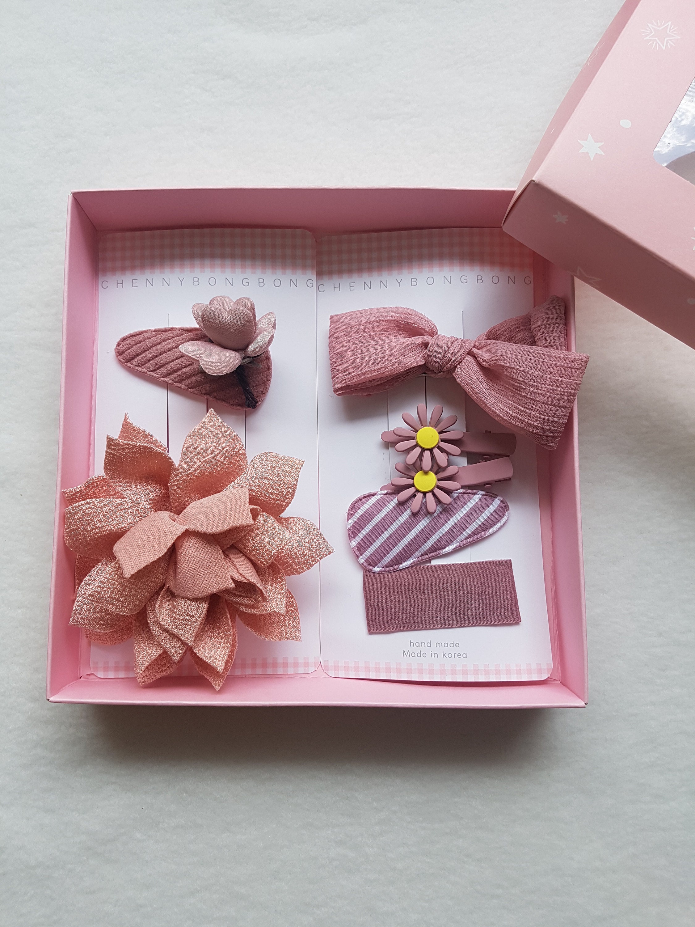 Handmade hair accessory boxset. Etsy