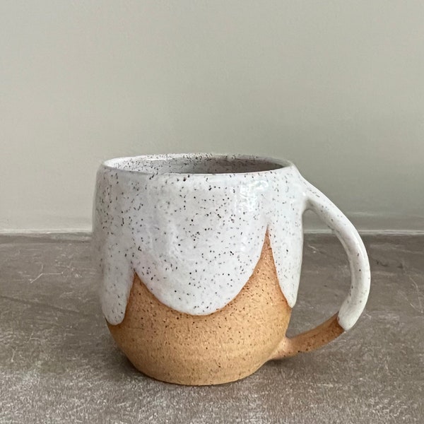 Handmade Ceramic Mug | Creamy White Mug | Farmhouse Mug | Coffee Mug | Tea Mug | Rustic Mug | Cozy Mug | White Scallop Mug | Cloud Mug