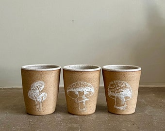Handmade Ceramic Mushroom Cup | Ceramic Mushroom Tumbler | Ceramic Fungi Mushroom Cup | Ceramic Fungi Mushroom Tumbler