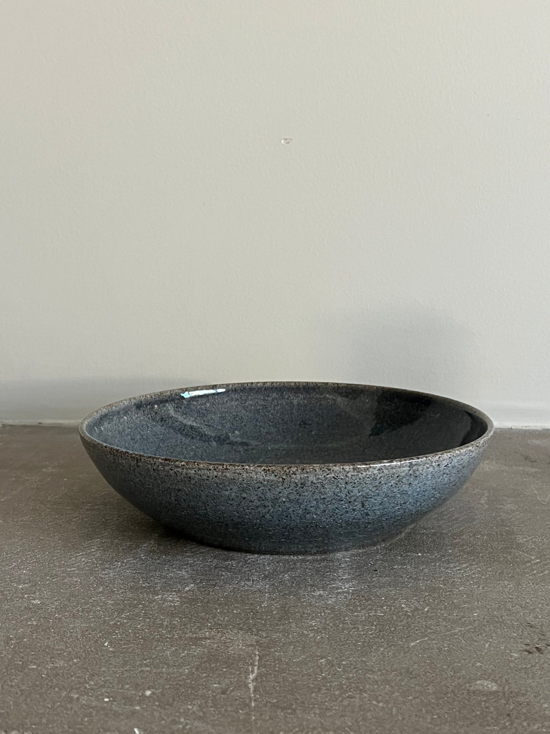 Handmade Ceramic Bowl Handmade Serving Bowl Farmhouse Blue Etsy