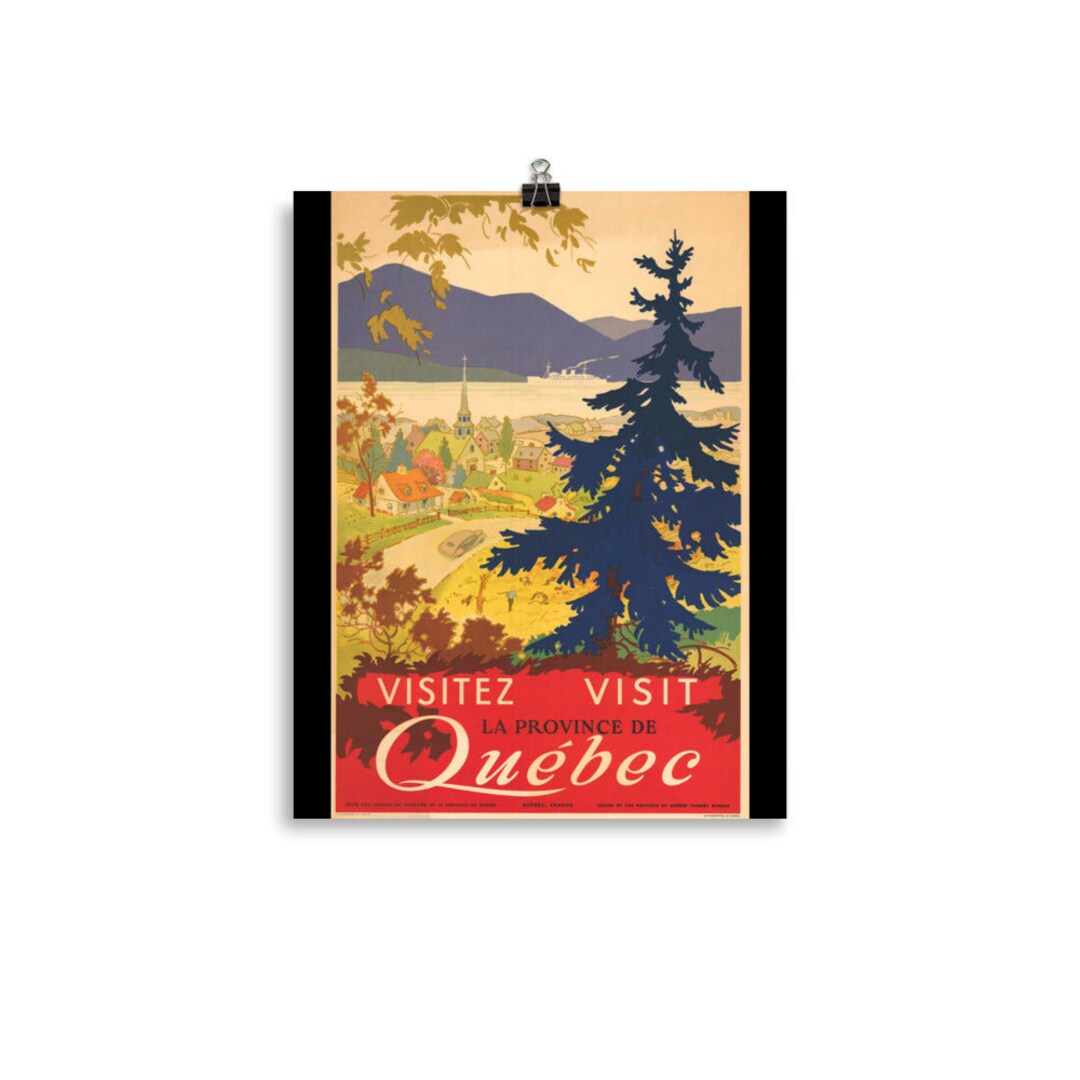 Québec - Vintage Travel Poster - Etsy