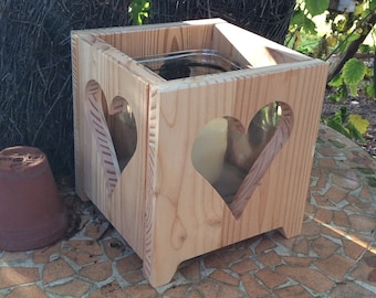 Farol de madera / farol con o sin inserto / vela / vela de té / motivo decorativo otoño/invierno corazón