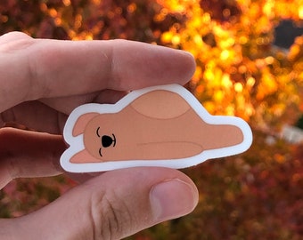 Floppy Bear Laying Down Sticker // Dog Laying Down Sticker // Tired Sticker