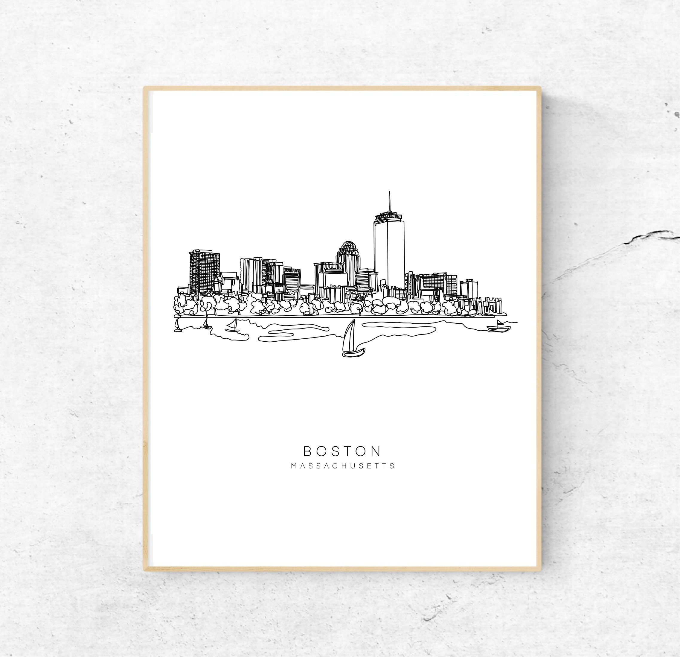 Boston Massachusett City Skyline 8x10 Photo Print Beautiful Wall Decor A589 