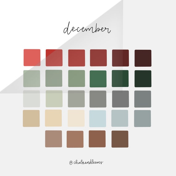 December Procreate Color Palette Etsy
