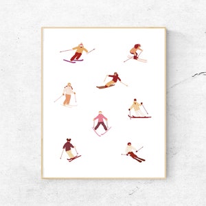TINY SKIER Pink  | Print 8x10 - Unframed