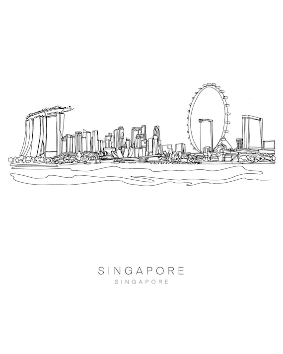 Singapore Skyline Sketch