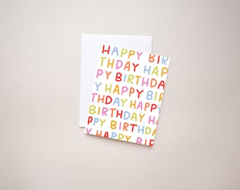 Happy birthday card | birthday greeting card | bday card | handmade greeting card | illustrated card