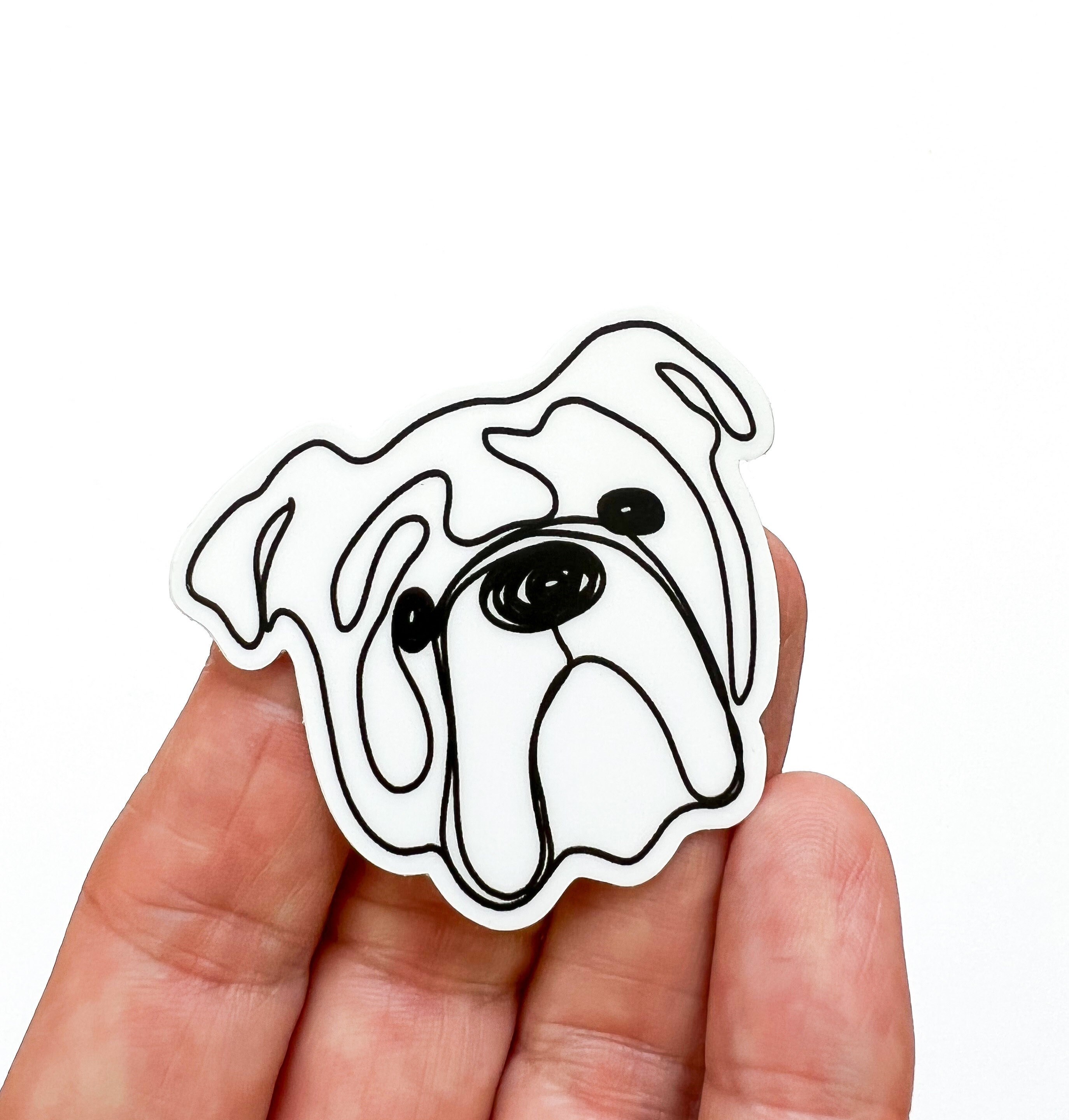 Single Line Sticker Bull Dog Sticker // Dog Sticker // Single Line Sticker // Single Line ...
