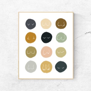 Mixed Boobies 1 | Blue/Olive/Peach | Print 8x10 - Unframed
