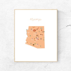 Arizona Illustrated Map Hand-Drawn (Unframed)