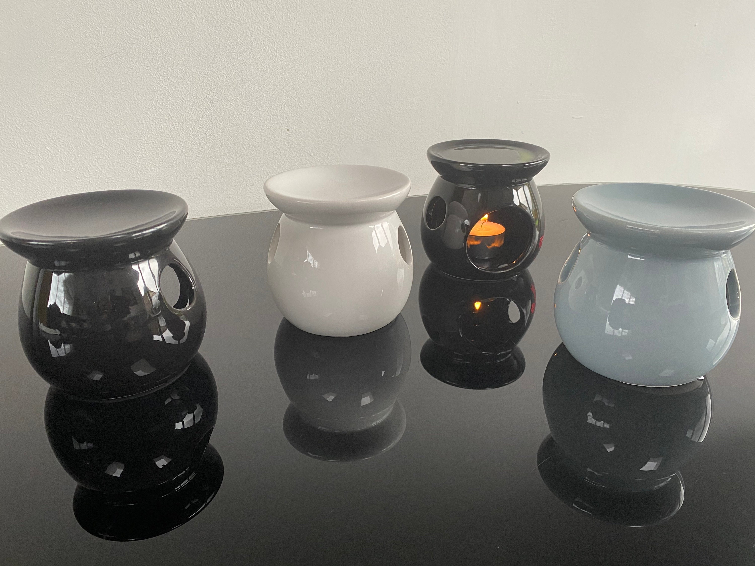 Wax Burner Oil Burner Black Grey White Personalised or Etsy