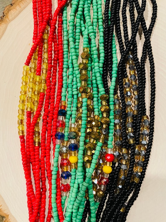 Multicolored authentic african waist beads