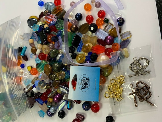 Assorted Glass Beads for Jewelry Making, DIY Lamp Work, Arts and Crafts,  and Decorative Hobby Artistry, Colorful Crystal Assortment Bulk Mix,  4-18mm, One Pound 