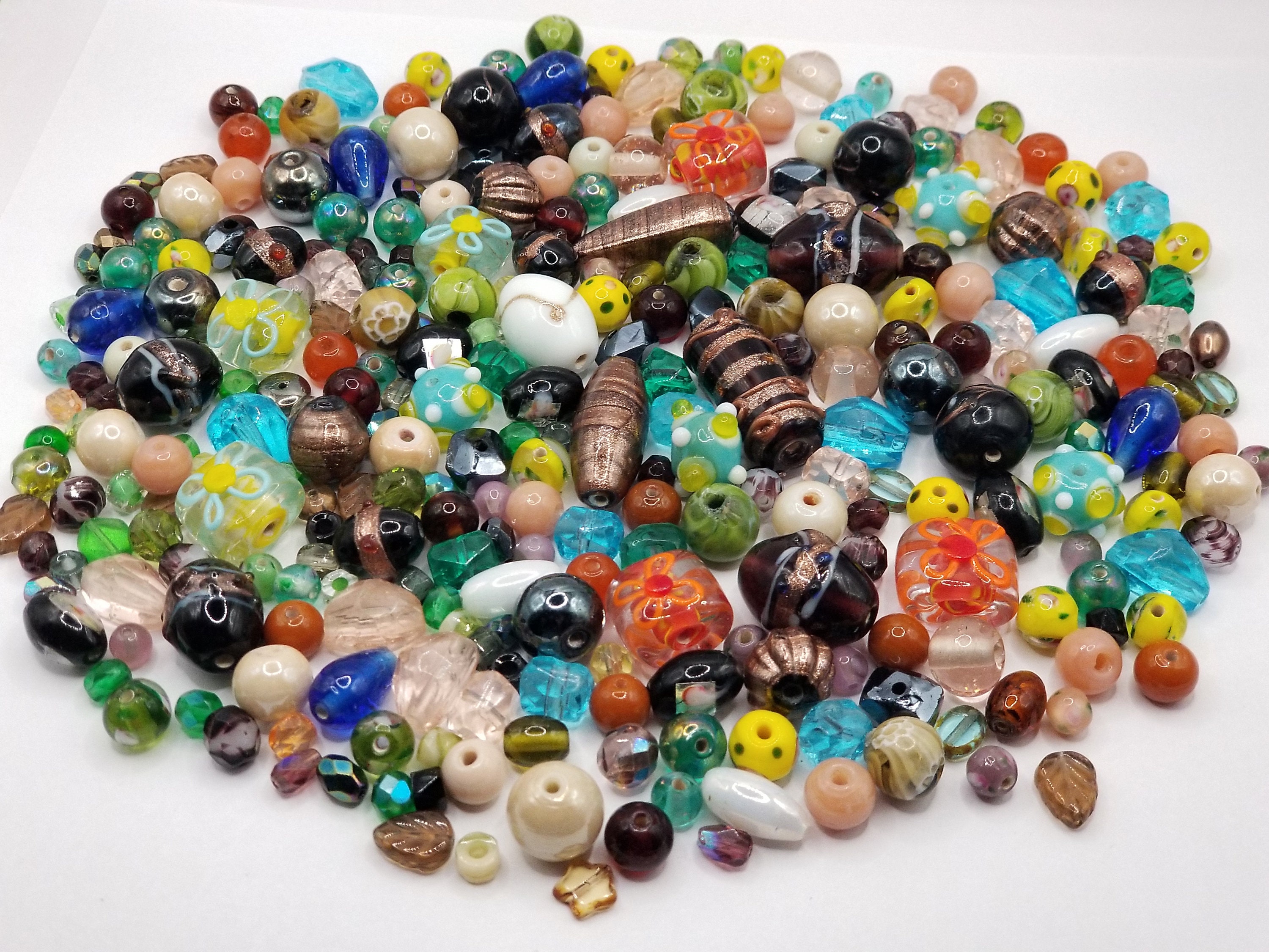 Buy Beads Half Pound Mix Czech Glass Beads, 4-18mm, Assorted