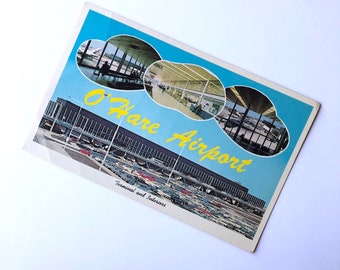 Vintage Chicago O’Hare Airport Postcard Unused
