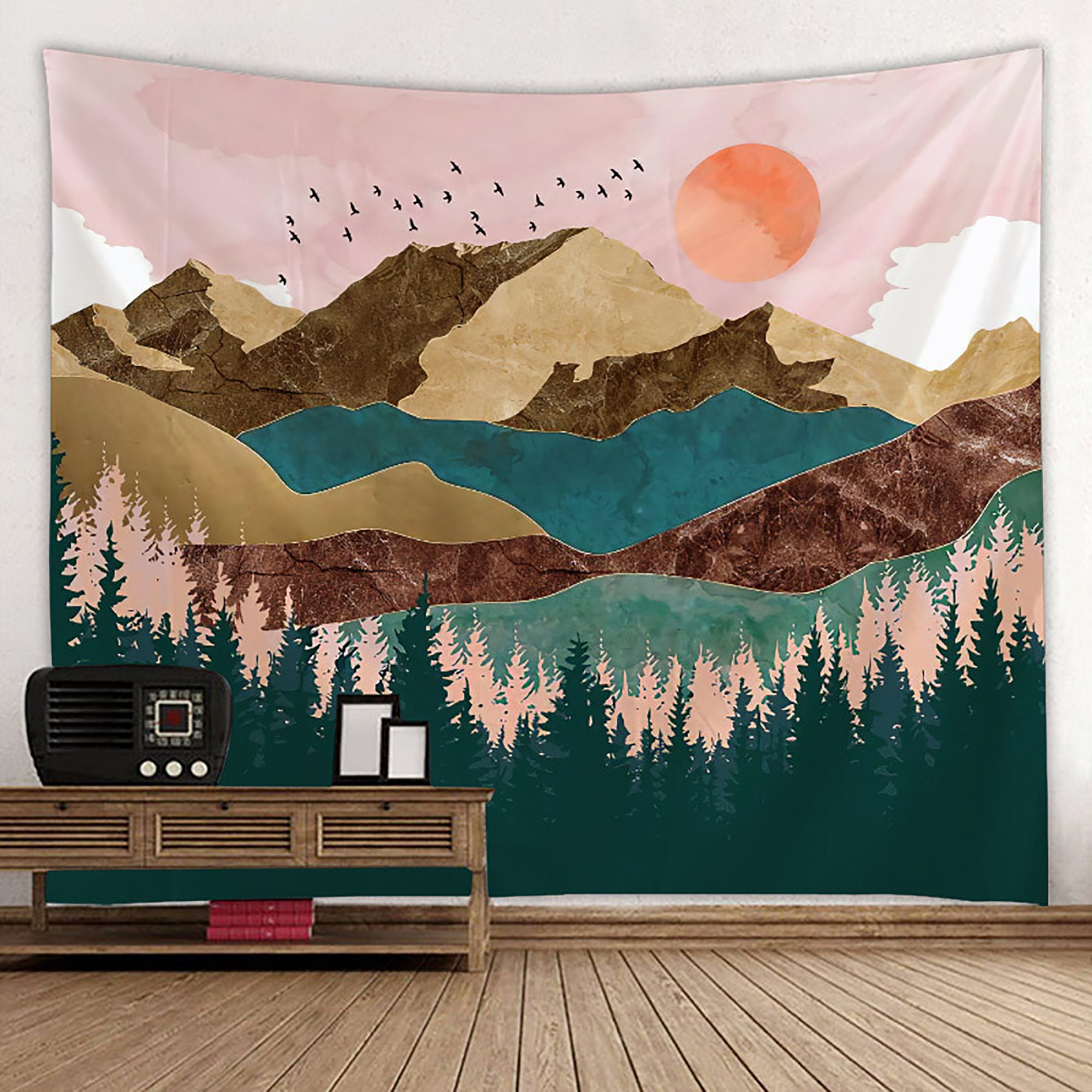 Mountain TapestryForest Tree TapestrySunset TapestryNature Etsy