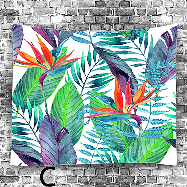 Green Plant Wall Tapestry Plant Wall Tapestry Beautiful Etsy